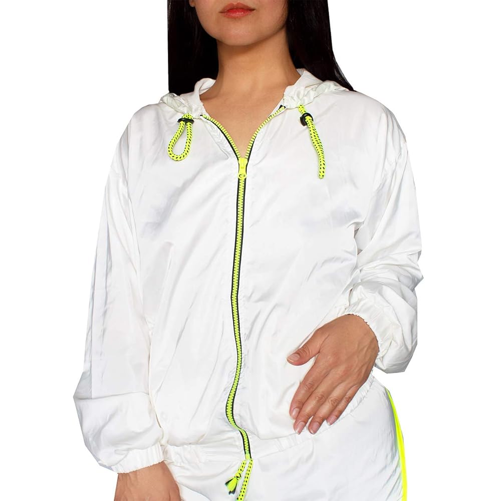 RUNNER ISLAND Womens White Lightweight Windbreaker Jacket